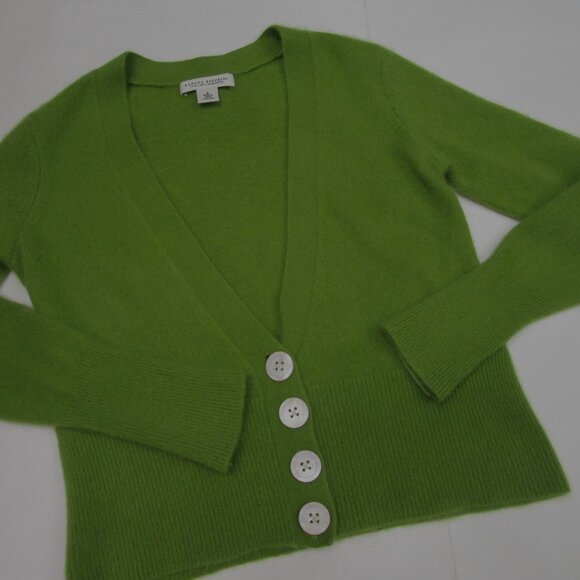 Italian CASHMERE Cropped Cardigan Cardy Sweater - Picture 6 of 11